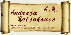 Andreja Maljoković vizit kartica